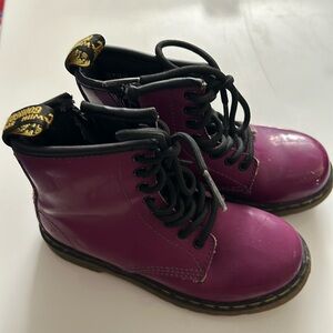 Kids purple patent leather Dr. Martens